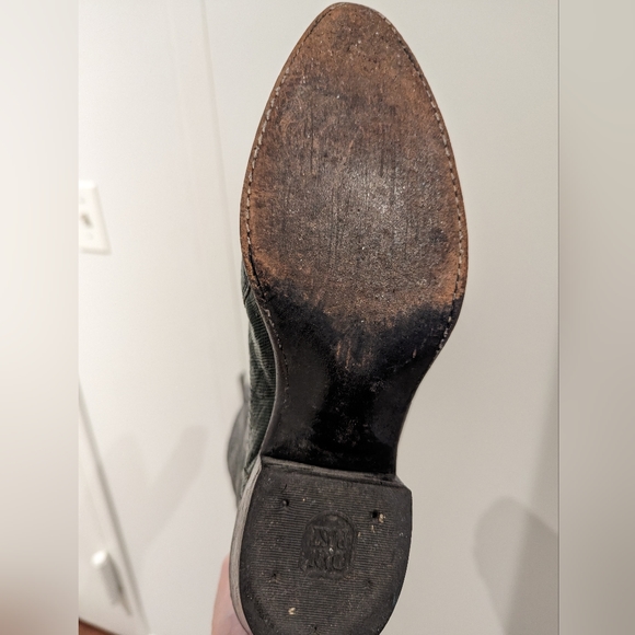 Size 9 Dan Post Green and Black Cowboy Lizard skin Boots - Picture 4 of 10